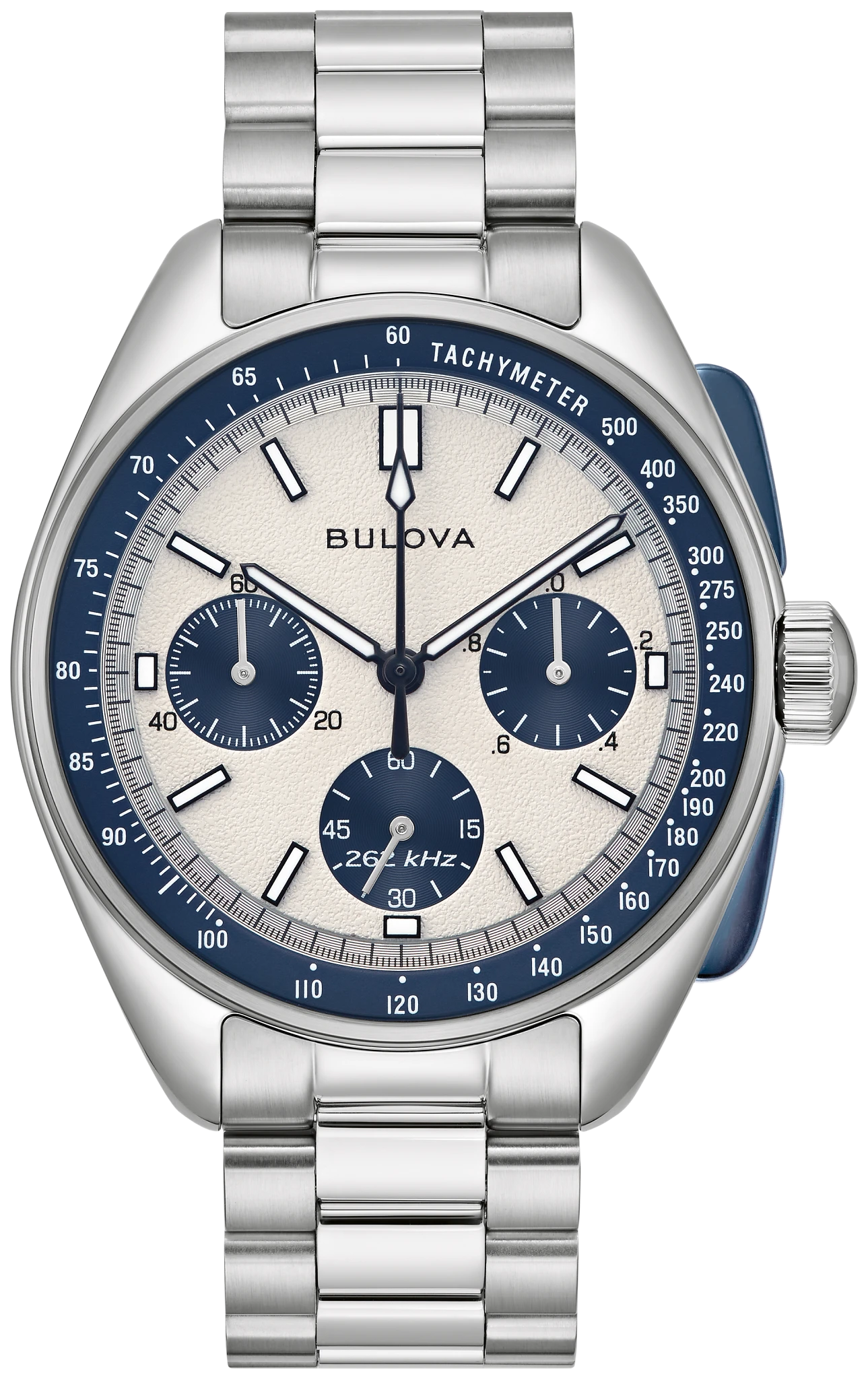 Silver-Tone Dial Stainless Steel Bracelet Lunar Pilot 98K112 | Bulova